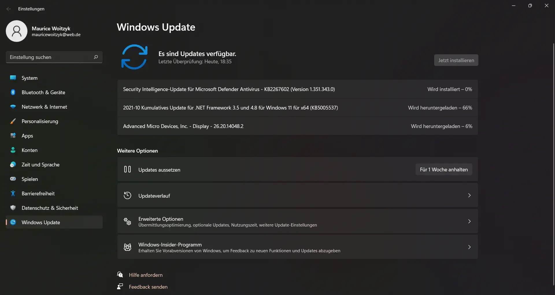 Nach dem Windows 11 Update folgen weitere Updates