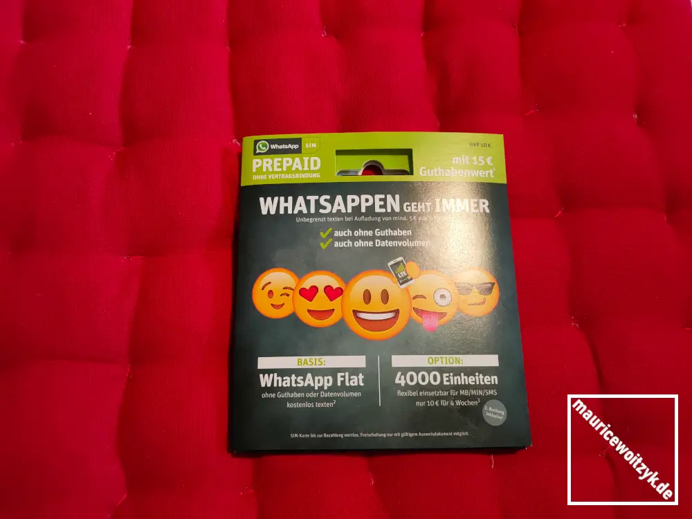 Umschlag WhatsApp SIM